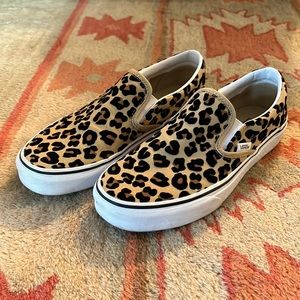 Leopard print slip on vans